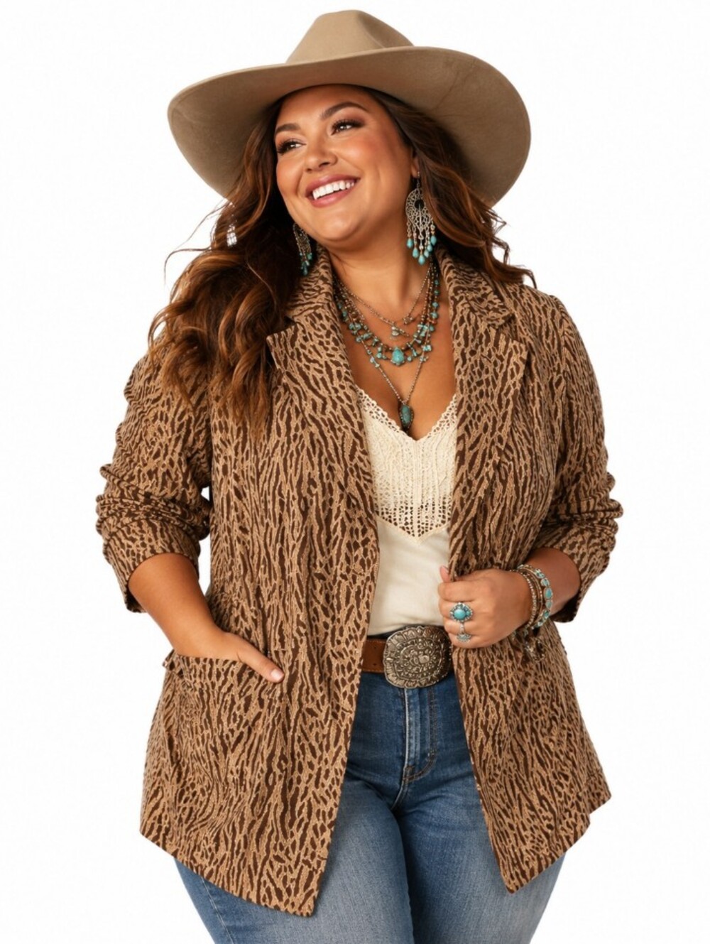 Vintage 3XL Y2K Boho Western Animal Print Cotton Boyfriend Whimsical Jacket